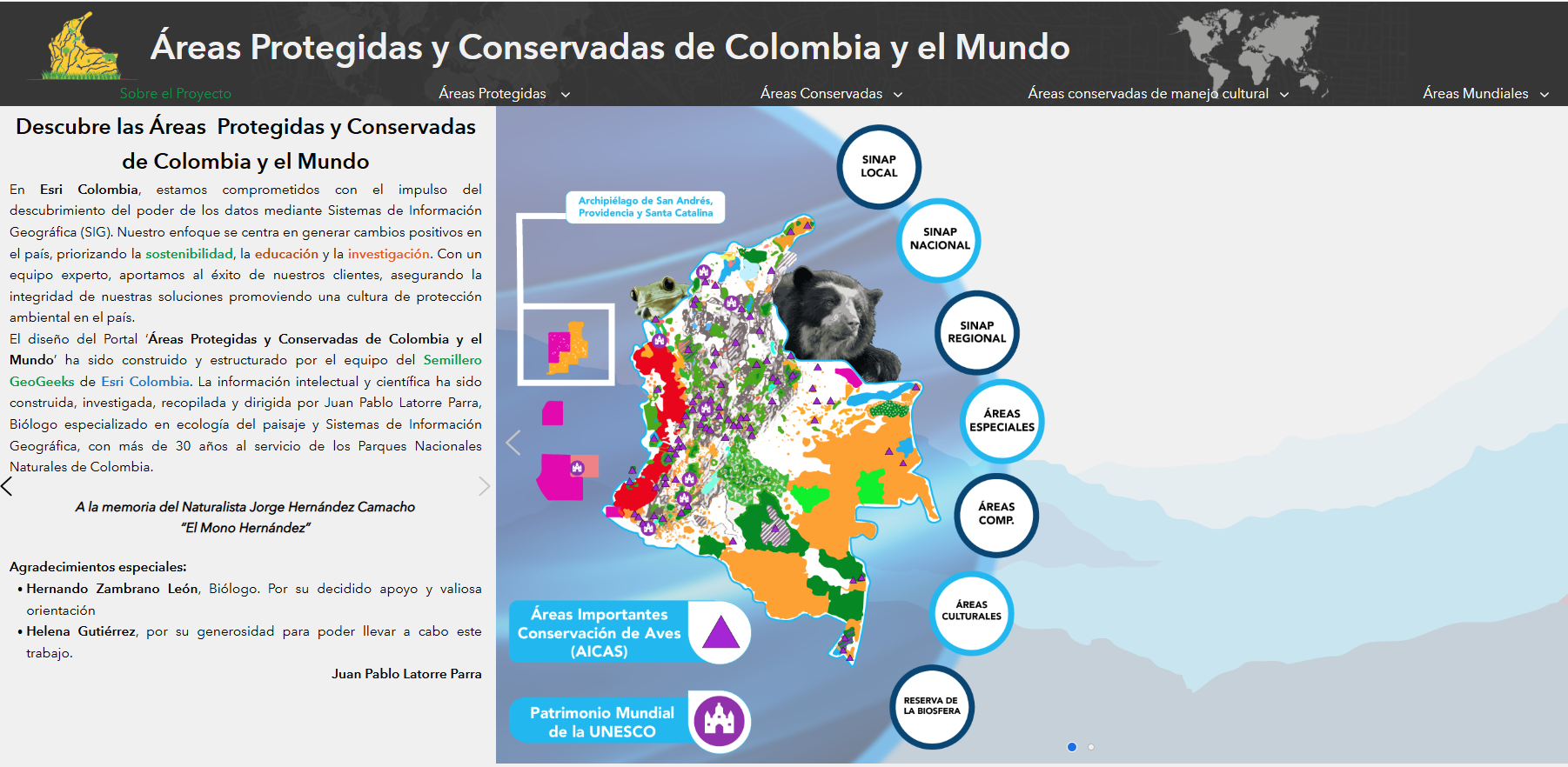 Portal areas protegidas esri